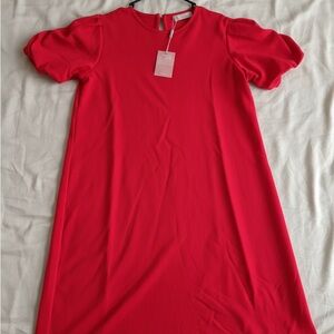 Red Puff Sleeve Dress